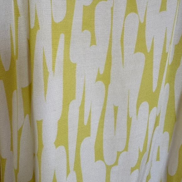 Boden Amalfi Silk Blend Blouse V-neck Sz4 Long Sleeve Ruffle Collar Yellow - Picture 3 of 12